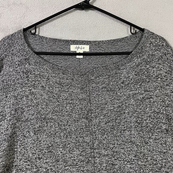 Style&Co Pullover Sweater Tunic Heather Gray Womens Plus 3X Ribbed Sleeves - Picture 3 of 8